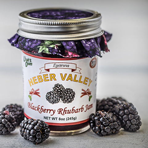 BlackBerry Jam Jar surrounded by blackberrys
